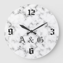 Reloj Redondo Grande Monograma de mármol