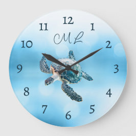 Reloj Redondo Grande Monograma de plata de tortuga 3D