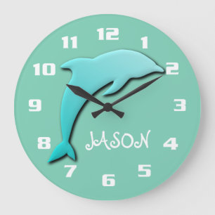 Reloj Redondo Grande Monograma del delfín azul de Guay Aqua