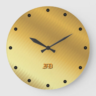 Reloj Redondo Grande Monograma Gótico de Lujo Moderno con Gradiente Dor