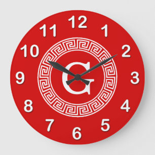 Reloj Redondo Grande Monograma inicial de marco de recambio de la llave