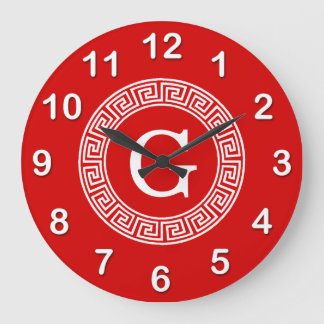 Reloj Redondo Grande Monograma inicial de marco de recambio de la llave