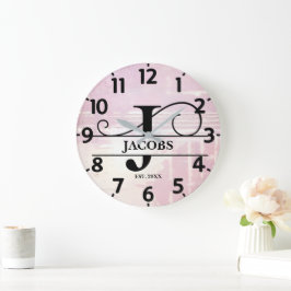 Reloj Redondo Grande Monograma J Deteriorada Lavanda Pálida