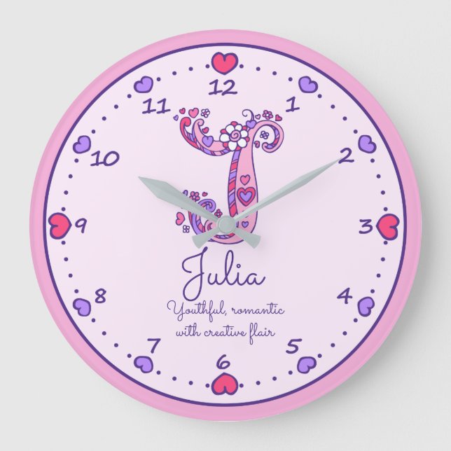 Reloj Redondo Grande Monograma J Juila (Anverso)