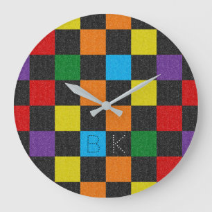Reloj Redondo Grande Monograma LGBTQ con el estilo Rainbow de moda de p
