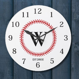 Reloj Redondo Grande Monograma moderno de diseño deportivo de bolas de 