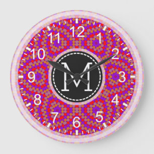 Reloj Redondo Grande Monograma moderno mosaico