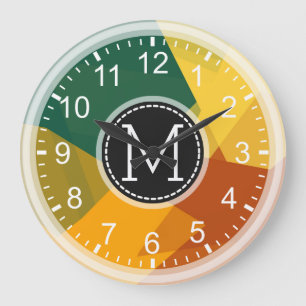 Reloj Redondo Grande Monograma moderno mosaico