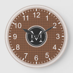 Reloj Redondo Grande Monograma moderno mosaico #13