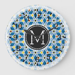 Reloj Redondo Grande Monograma moderno mosaico #2