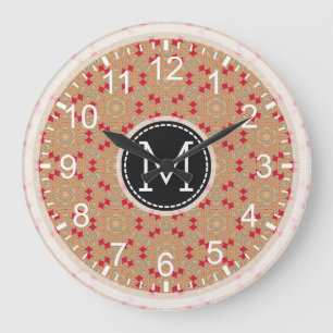 Reloj Redondo Grande Monograma moderno mosaico #4