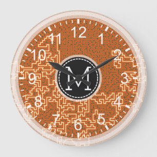 Reloj Redondo Grande Monograma moderno mosaico #5