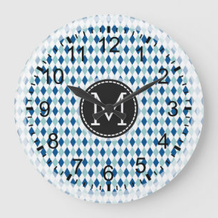 Reloj Redondo Grande Monograma moderno mosaico #6
