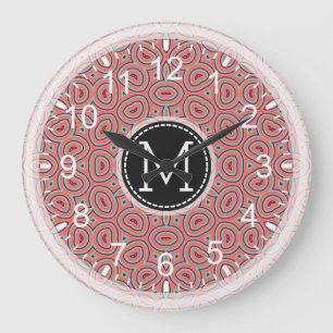 Reloj Redondo Grande Monograma moderno mosaico #9