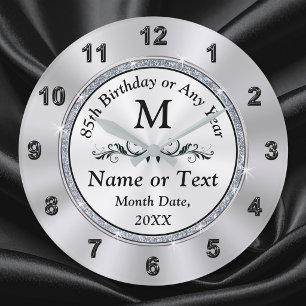 Reloj Redondo Grande Monograma, regalo de cumpleaños número 85 para él