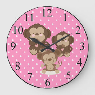 Reloj Redondo Grande Monos