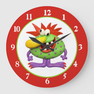 Reloj Redondo Grande Monstruo de la nariz amarilla grande