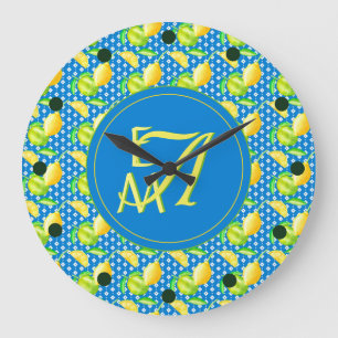 Reloj Redondo Grande Montaje en color azul azul Azure Blue Newlywoodied