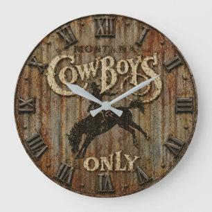Reloj Redondo Grande Montana Cowboys Only Rustic Western Rodeo