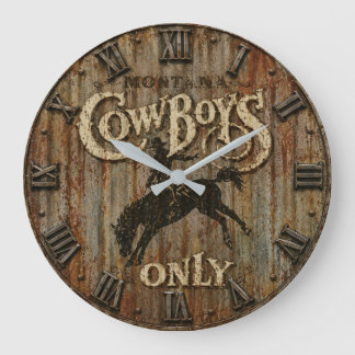 Reloj Redondo Grande Montana Cowboys Only Rustic Western Rodeo