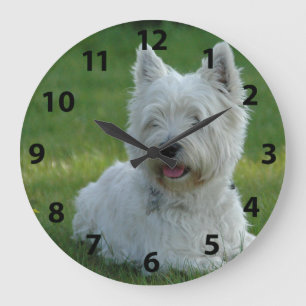 Reloj Redondo Grande Montaña del oeste adorable Terrier