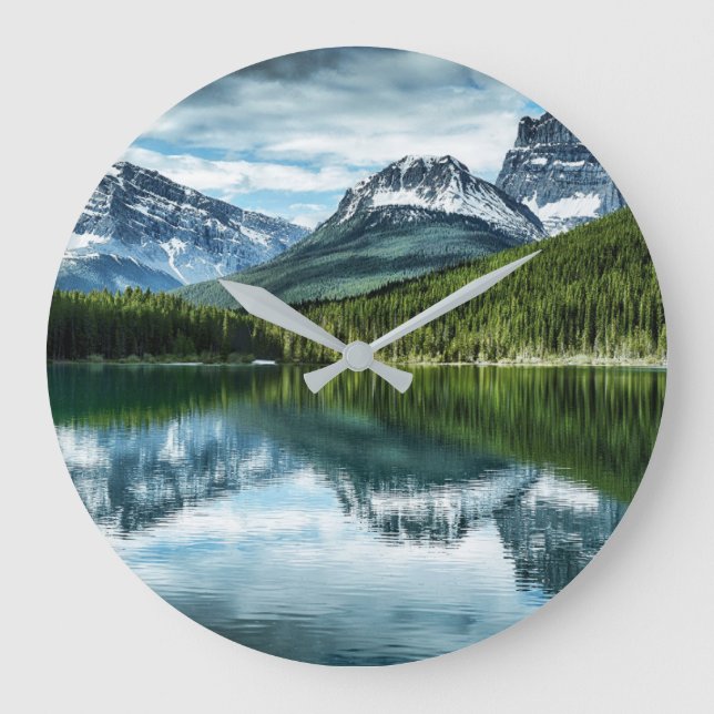Reloj Redondo Grande Montañas | Canadian Rockies, Alberta Canadá (Anverso)