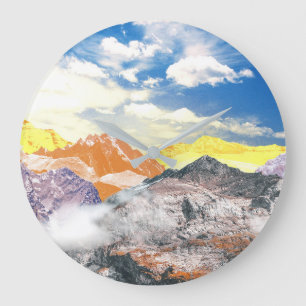 Reloj Redondo Grande Montañas (fotomontaje) 1