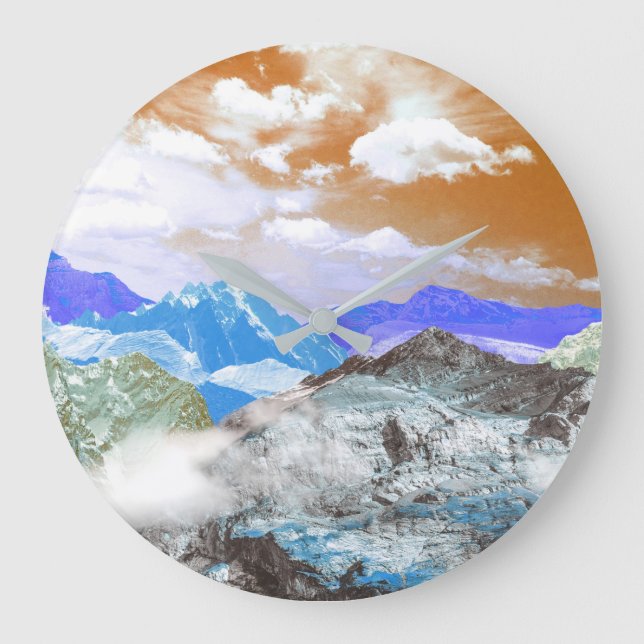 Reloj Redondo Grande Montañas (fotomontaje) 2 (Anverso)