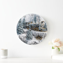 Montañas nevadas con arte de IA en tren de vapor