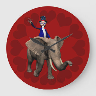 Reloj Redondo Grande Montar a caballo del tío Sam en elefante