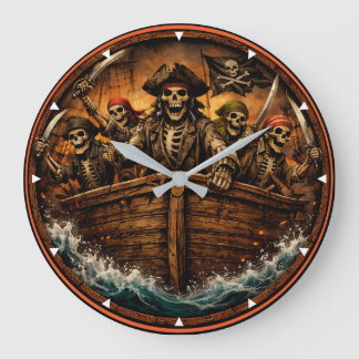 Reloj Redondo Grande Montauk Salvage Co Pirate Clock