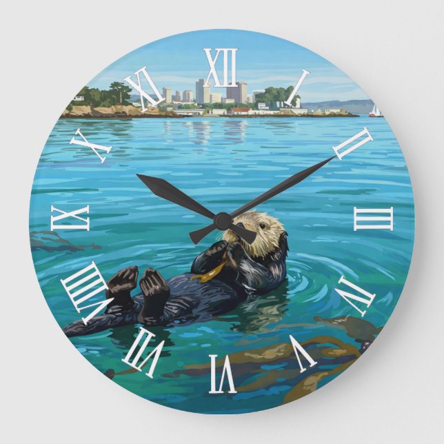 Reloj Redondo Grande Monterey Bay Sea Otter California Travel (Anverso)