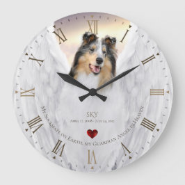 Reloj Redondo Grande Monumento conmemorativo Merle Collie Angel, Marcad