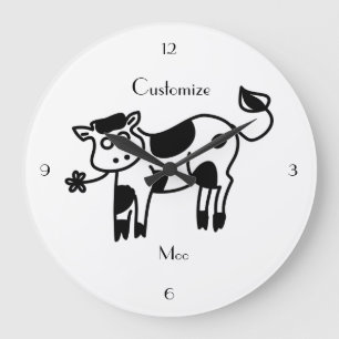 Reloj Redondo Grande Moo Cow Thunder_Cove