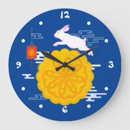 Reloj Redondo Grande Moonakes Jumping Moon Rabbit, Festival de Mediados