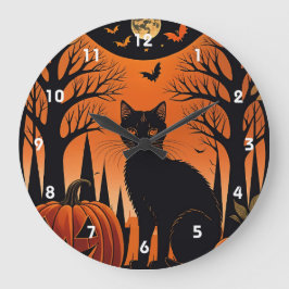 Reloj Redondo Grande Moonlit Meow