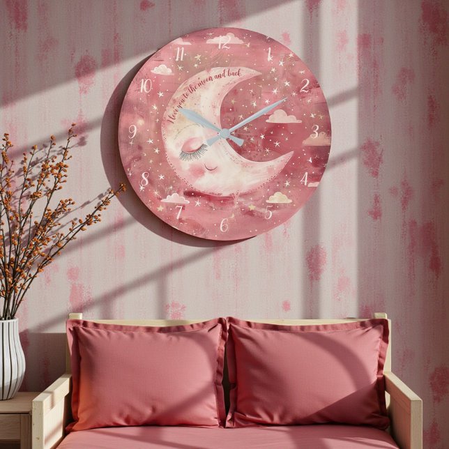 Reloj Redondo Grande Moonlit Rustic Red Nursery & Kids' Room (Subido por el creador)