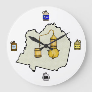 Reloj Redondo Grande Moonshine Still and Jugs Wall Clock