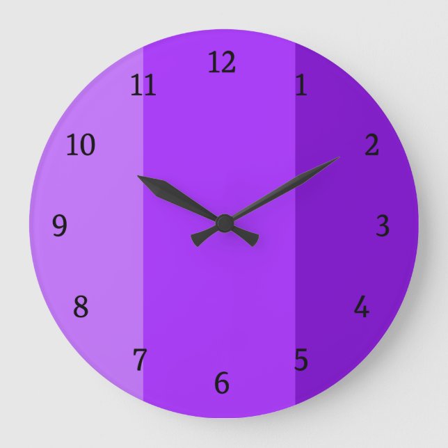 Reloj Redondo Grande Morado moderno (Anverso)