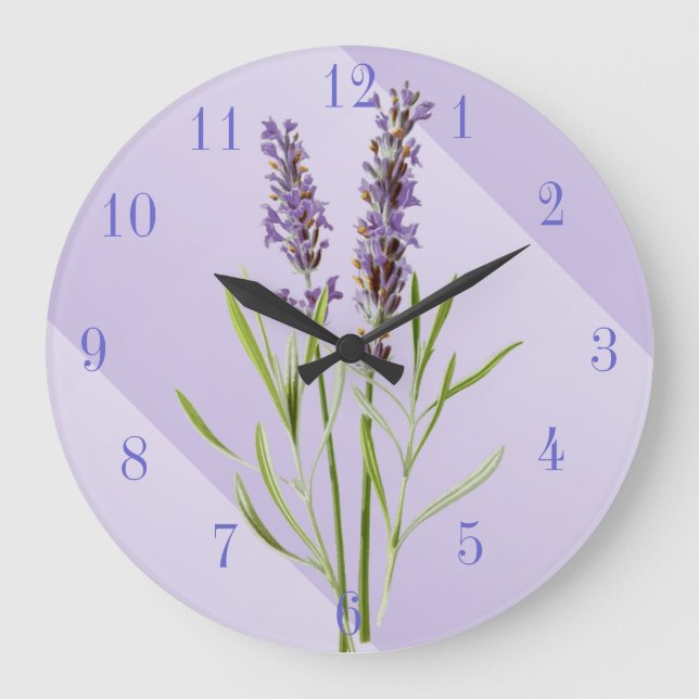 Reloj Redondo Grande Morado y lavanda magníficos (Anverso)