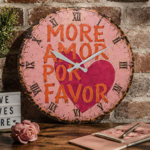 Reloj Redondo Grande More Amore Por Favor Love Quote