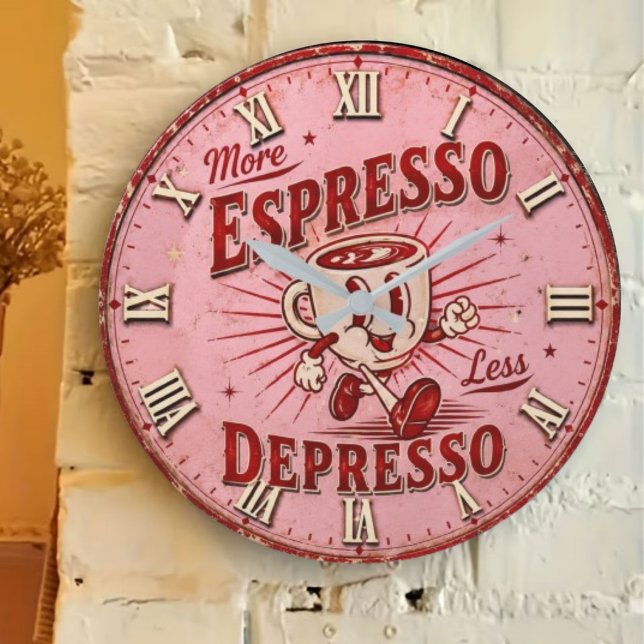 Reloj Redondo Grande More Espresso Less Depresso (Subido por el creador)