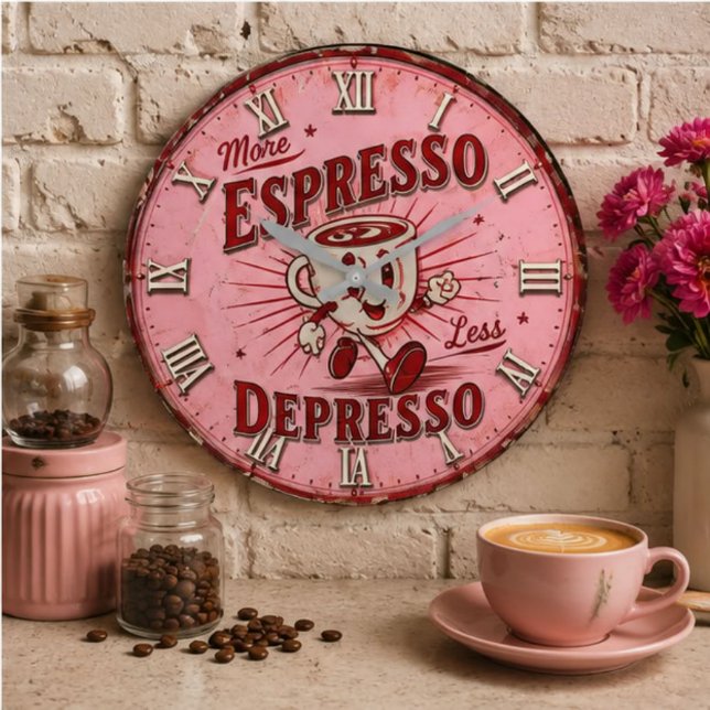 Reloj Redondo Grande More Espresso Less Depresso (Subido por el creador)
