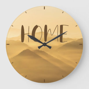Reloj Redondo Grande Morning fog gold layers sunrise home quote