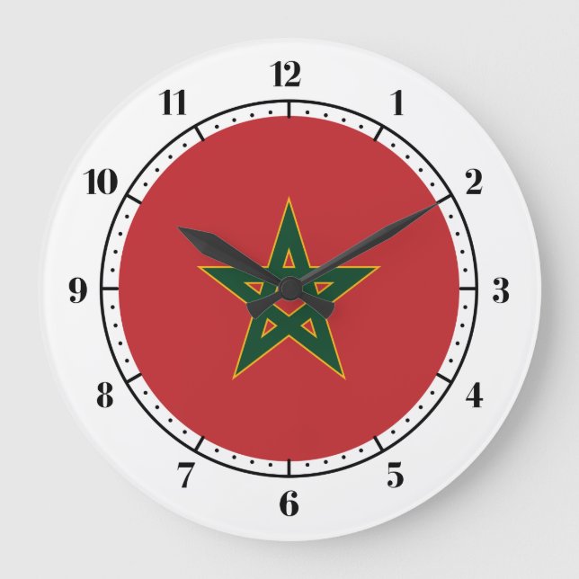Reloj Redondo Grande Moroccan flag (Anverso)