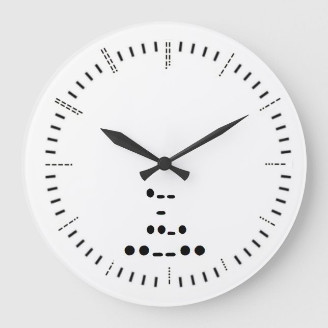 Reloj Redondo Grande Morse Code Wall Clock (Anverso)
