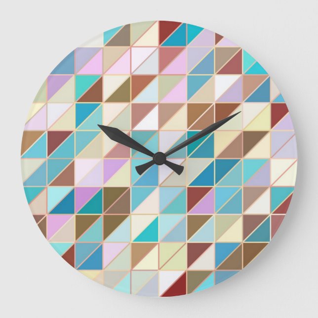Reloj Redondo Grande Mosaic - Pastels and earth tones (Anverso)