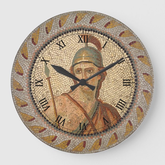 Reloj Redondo Grande Mosaico de soldados romanos (Anverso)