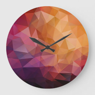 Reloj Redondo Grande Mosaico del Triángulo: Vintage oscuro