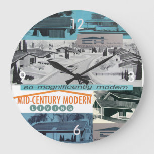 Reloj Redondo Grande ¡Mosaico moderno Retro-licious 60s!